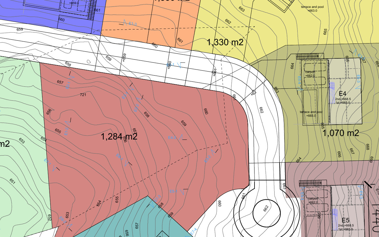 The access road and the turning circle, from Site Plan D.